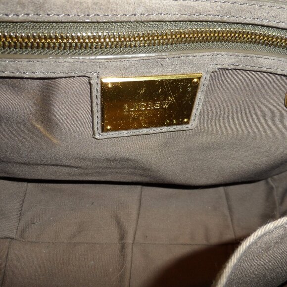 J. Crew Dove Gray Pebbled Leather Messenger Bag - Picture 12 of 16